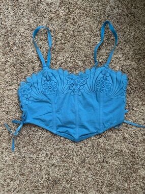 Colsie Blue Lace Trim Camisole